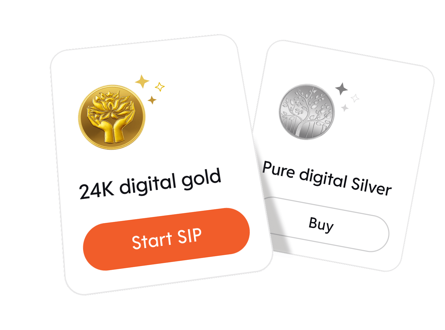 Invest in digital gold and silver starting at just ₹10